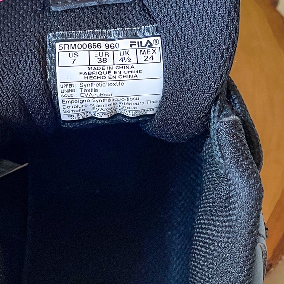 FILA Neon Pink & Green Black Sneakers Women's 7 Chunky Tennis Shoes - Picture 7 of 8